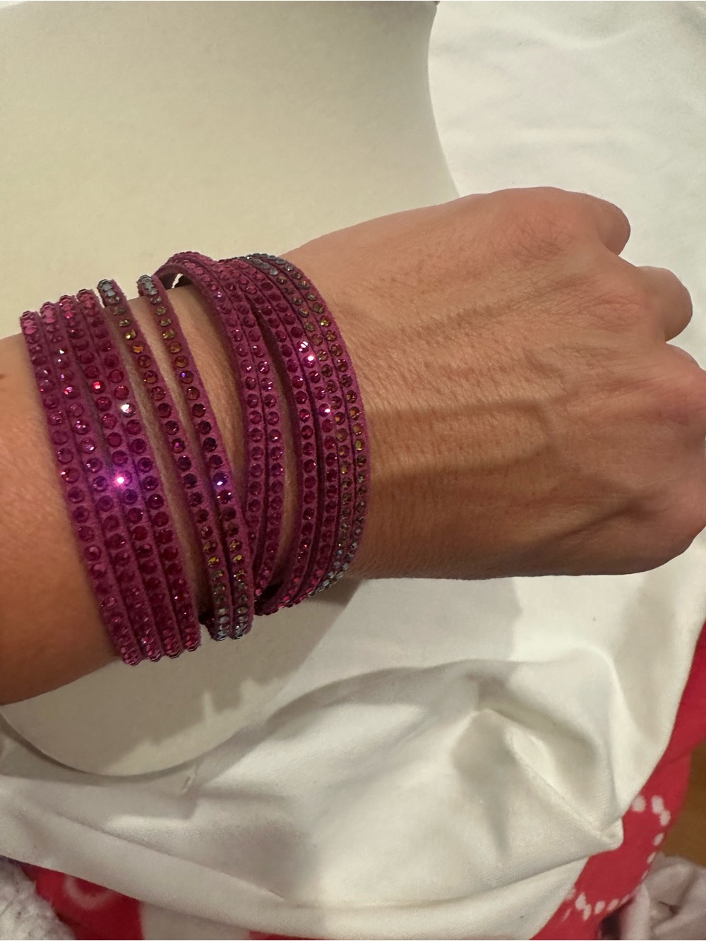 Swarovski Fuchsia Crystal Wrap Bracelet